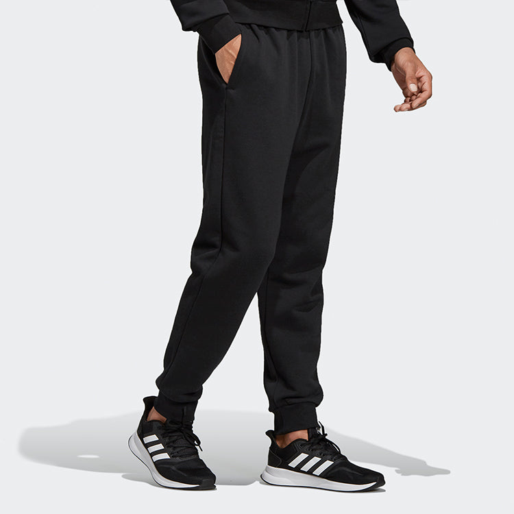 adidas E Pln T Pnt Fl Solid Color Bundle Feet Casual Sports Pants Black DU0372