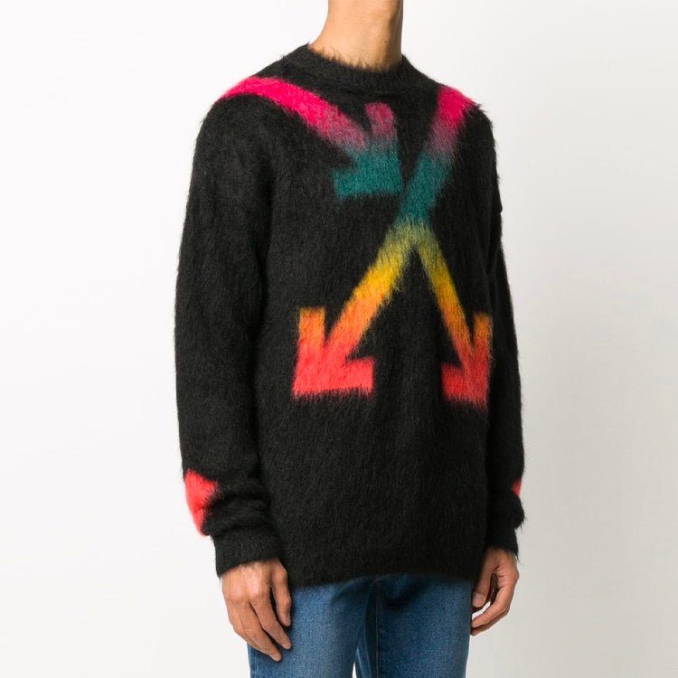 Off-White Rainbow Gradient Arrow Knit Black OMHA036E20KNI0021087