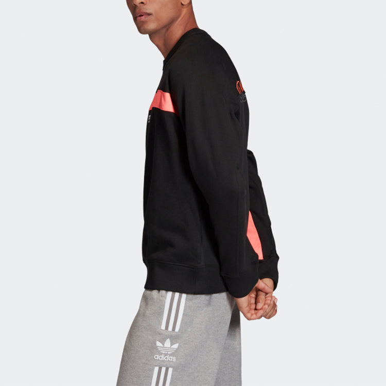 adidas originals R.Y.V. Fs Crew Loose Sports Round Neck Pullover Black Orange FM2251