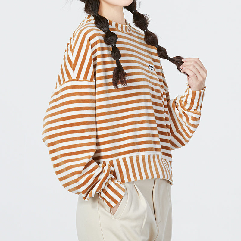 (WMNS) PUMA Striped Knitted Sweater 'Beige' 537632-74