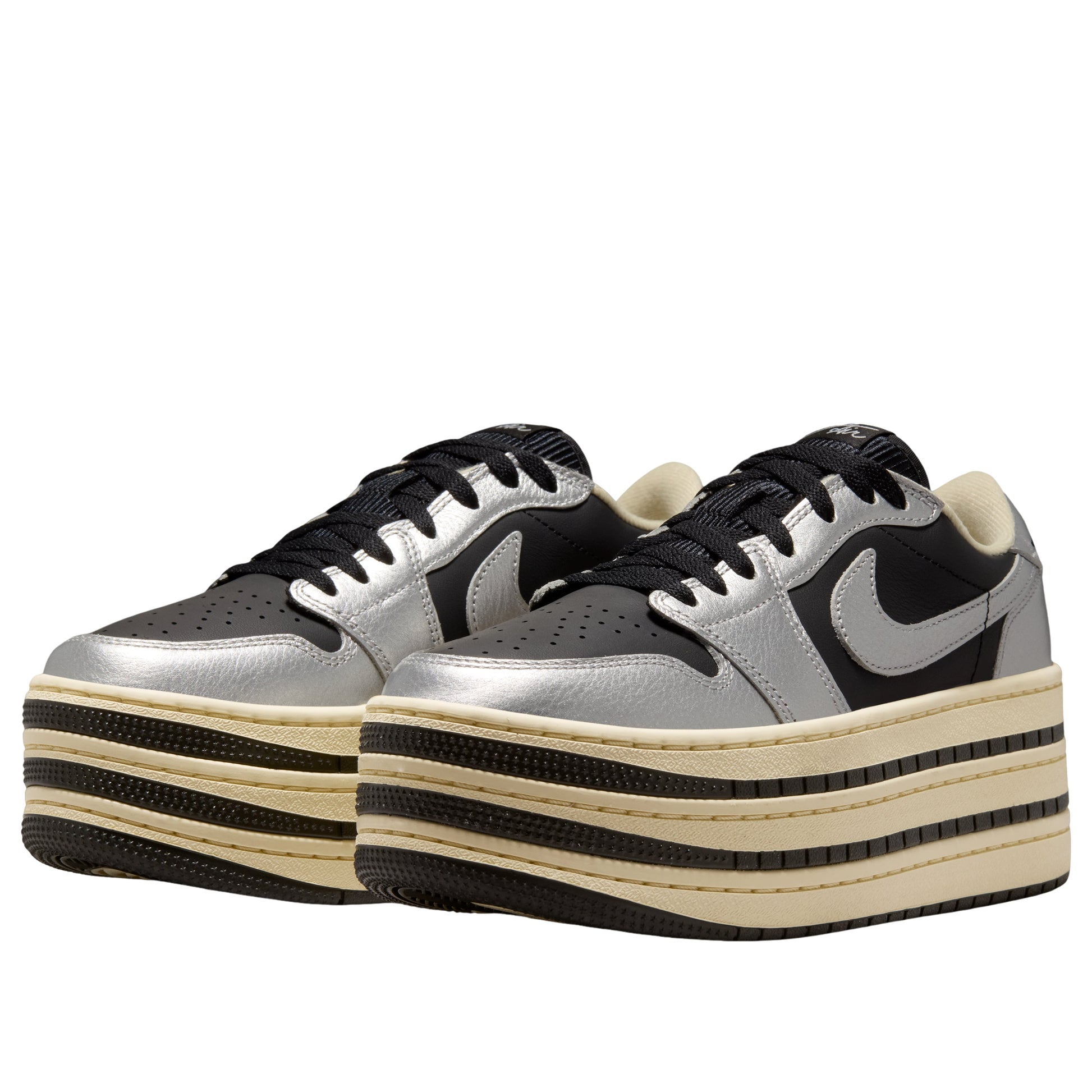 (WMNS) Air Jordan 1 Triple Srack 'Metallic Silver Muslin Black' HV8288-001