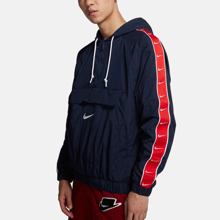 Nike Sportswear Big Swoosh Hooded Long Sleeve Color Block Jacket Cd0420-451 Colorblock CD0420-451