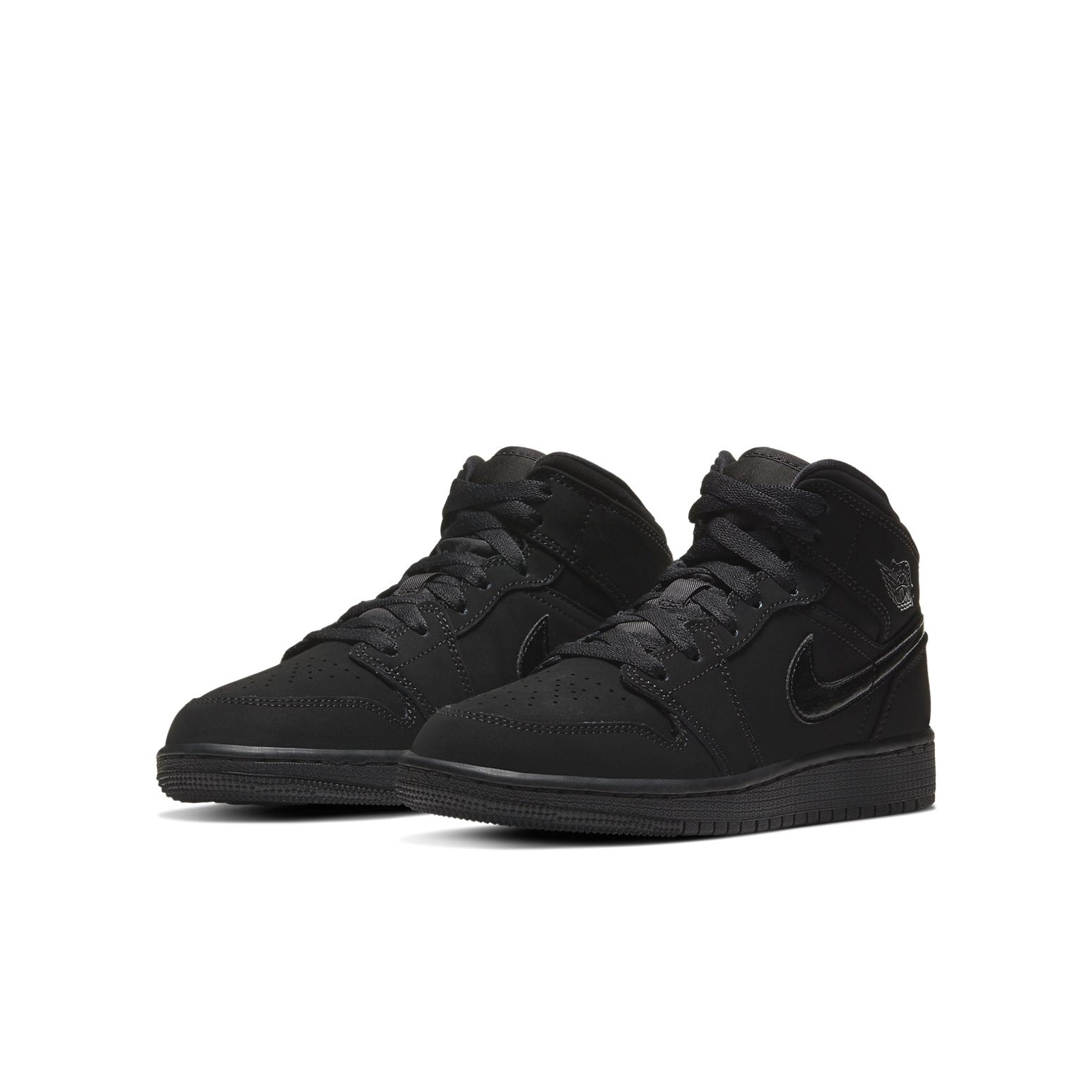 (GS) Air Jordan 1 Mid 'Triple Black' 554725-056