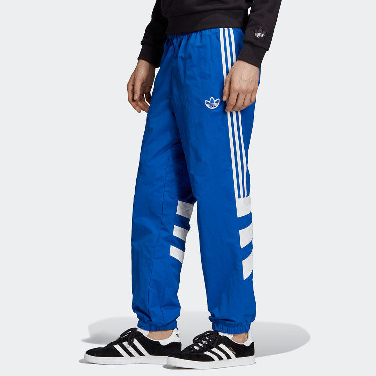 adidas Balanta Track Pants Splicing Contrasting Colors White Blue Bundle Feet Blue ED7128
