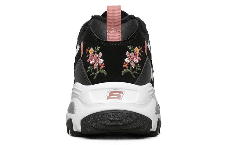(WMNS) Skechers D'lites 1.0 'Black Floral' 66666325-BLK
