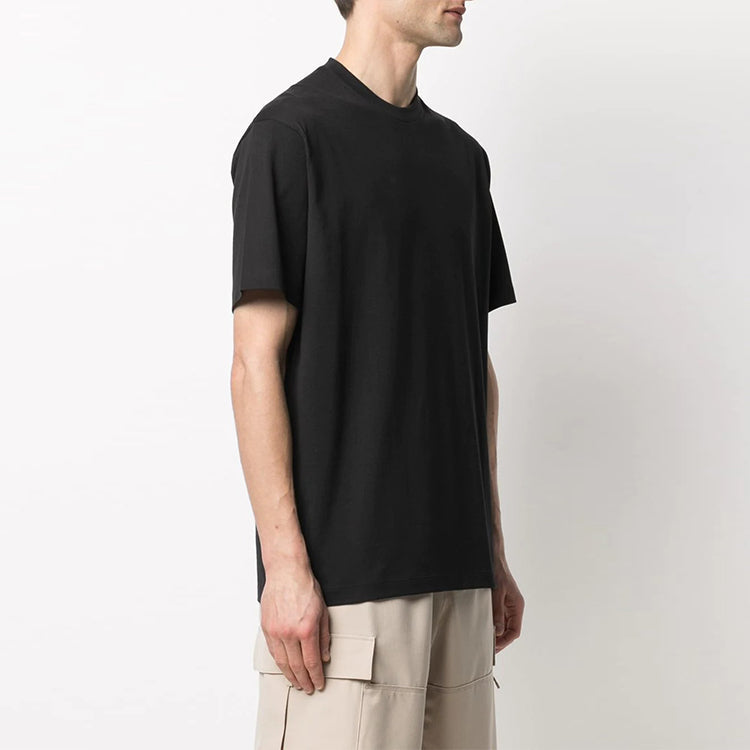 Men's Y-3 SS21 Rear Logo Stripe Short Sleeve Black T-Shirt H16334