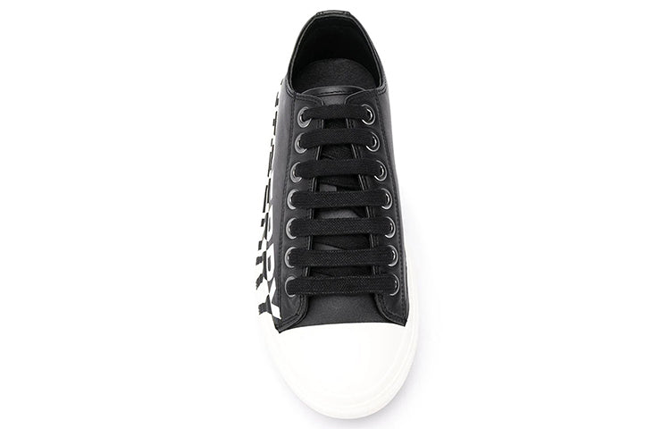 (WMNS) Burberry Logo Print Two Toned Sneakers 'Black Cotton White Sole' 80193261