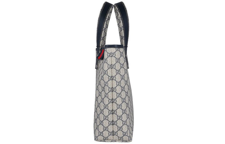 (WMNS) Gucci Logo Leather Canvas Large Capacity Shoulder Bag Beige / Navy Blue 211134-KGD3N-4080