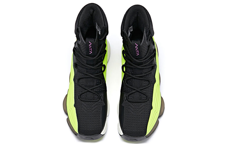 ANTA High Top Basketball Shoes 'Black Green' 91941160-1
