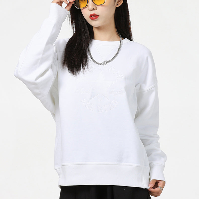 (WMNS) Converse All Star Sweatshirts Asia Sizing 'White' 10019811-A07