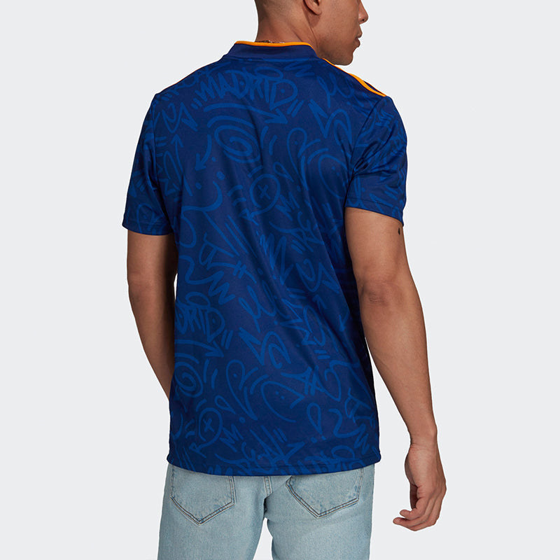 Men's adidas Training Sports Tournament Short Sleeve Soccer/Football Jersey SW Fan Edition Real Madrid Away Blue H40942