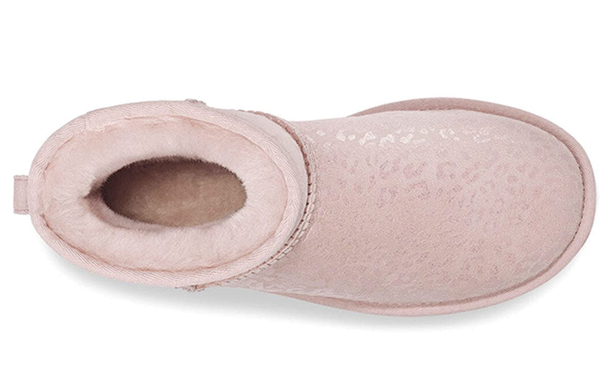 (WMNS) UGG Classic Mini Snow Leopard Fleece Lined Pink 1113494-QRT