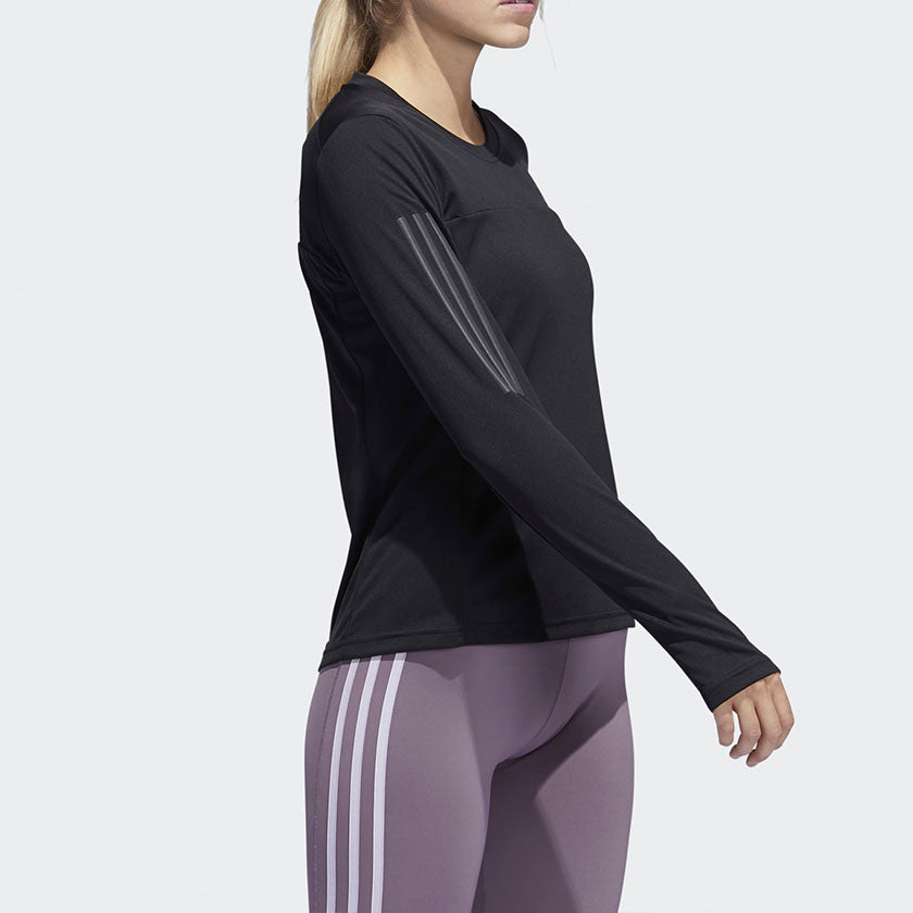(WMNS) adidas Otr Ls Tee Running Sports Long Sleeves Black ED9311
