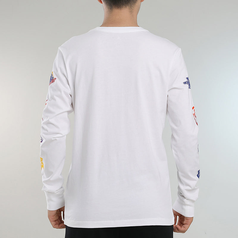 Men's Air Jordan Logo Printing Round Neck Pullover Long Sleeves White DA6763-100
