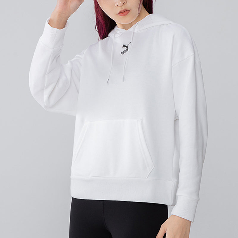 (WMNS) PUMA Classics Logo Graphics Hoodie 'White' 533155-02