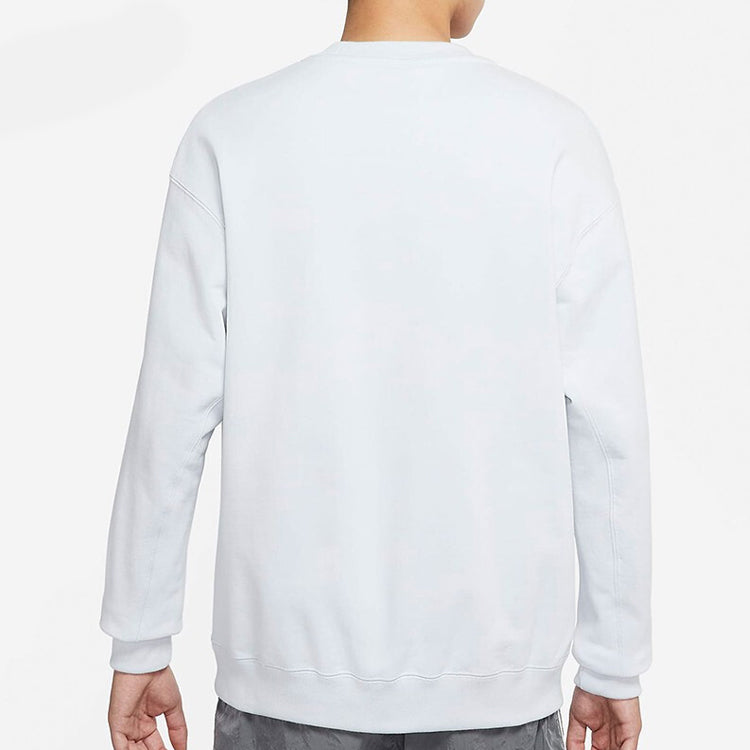 Men's Nike French Terry Swoosh 4 Embroidered Round Neck Sports Pullover Autumn White Gold Color DB9408-043