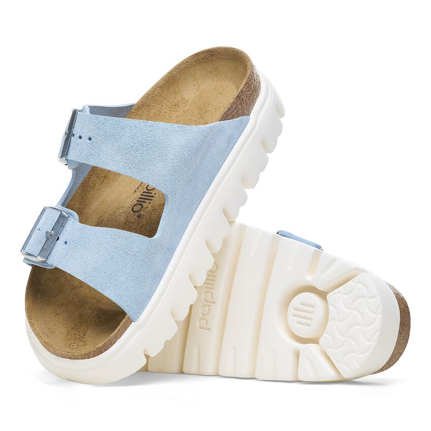 (WMNS) Birkenstock Arizona Chunky Suede Leather Narrow Fit Sandals 'Mineral Blue' 1026883