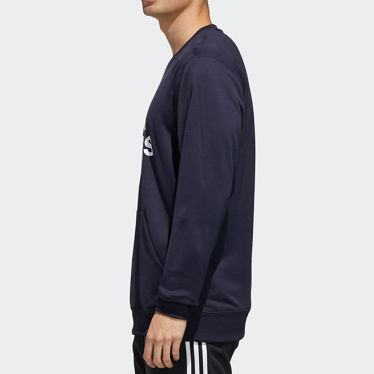 adidas Casual Sports Round Neck Pullover Navy Blue GE0400