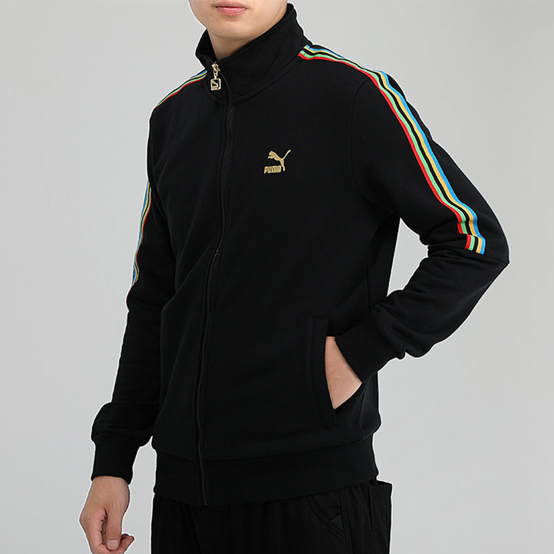 PUMA TFS Unity Track Top FT Knit Zipper Casual Sports Stand Collar Jacket Black 599293-01