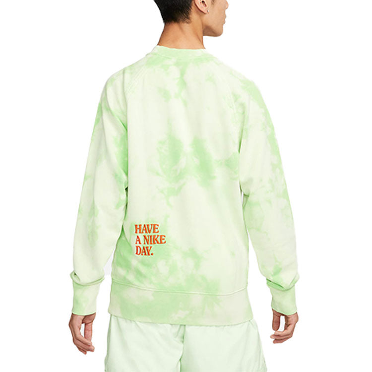 Men's Nike Sportswear Tie Dye Daisy Embroidered Round Neck Bright Green DM5011-332