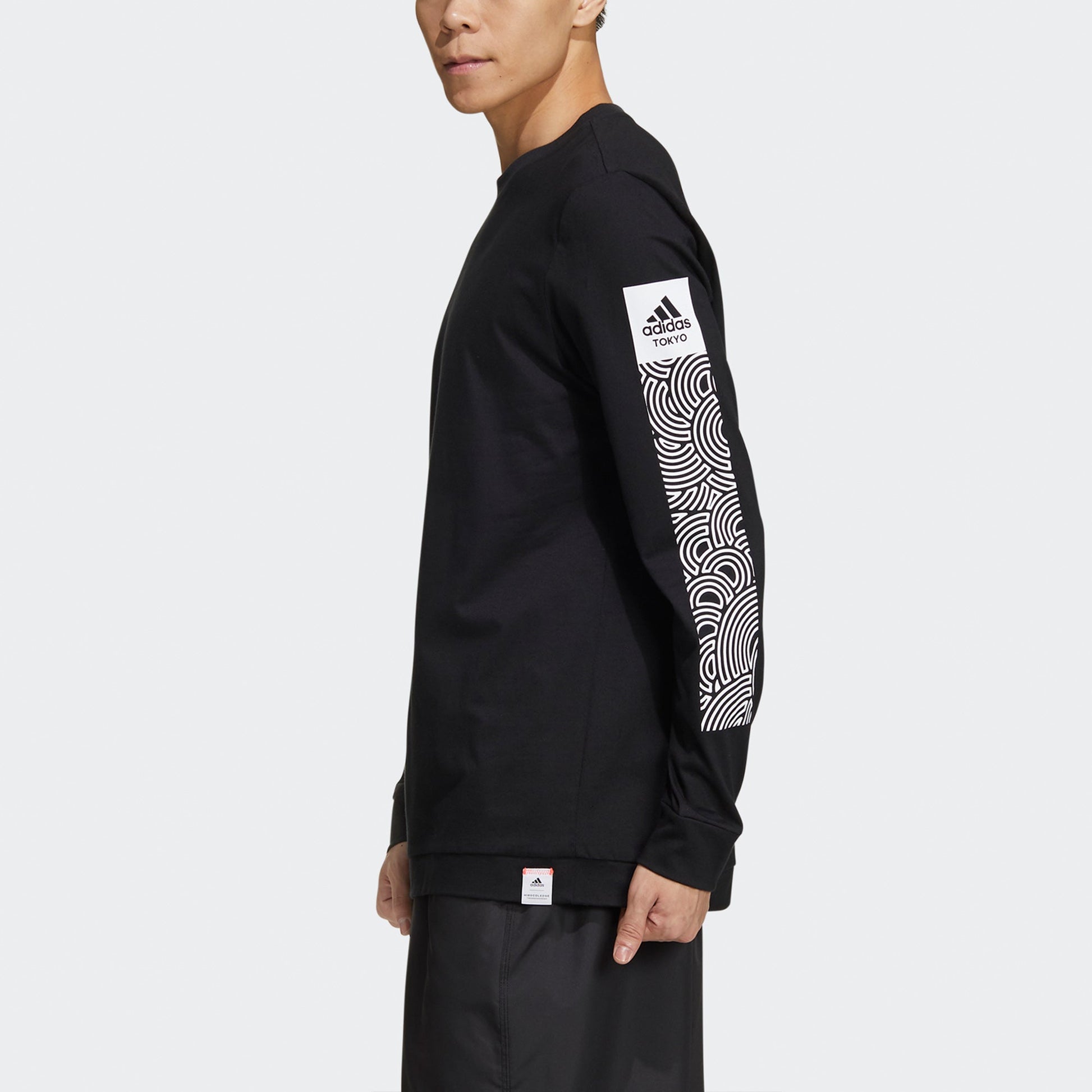 adidas x Takahashi Riko Crossover Ls Tee M Hiroko Geometry Printing Loose Sports Long Sleeves Black GD4976