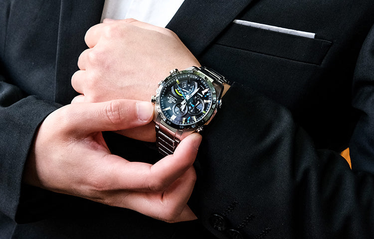 CASIO EDIFICE Quartz Waterproof Solar Powered Stainless Steel Strap Mens Black Analog EQB-501XYDB-1AMPR