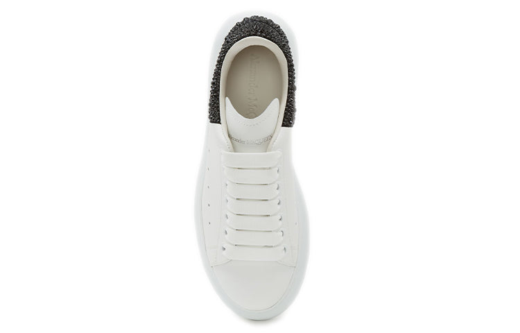 (WMNS) Alexander McQueen Oversized Sneaker 'White Jet Black Crystal' 666407WIA4Z9581