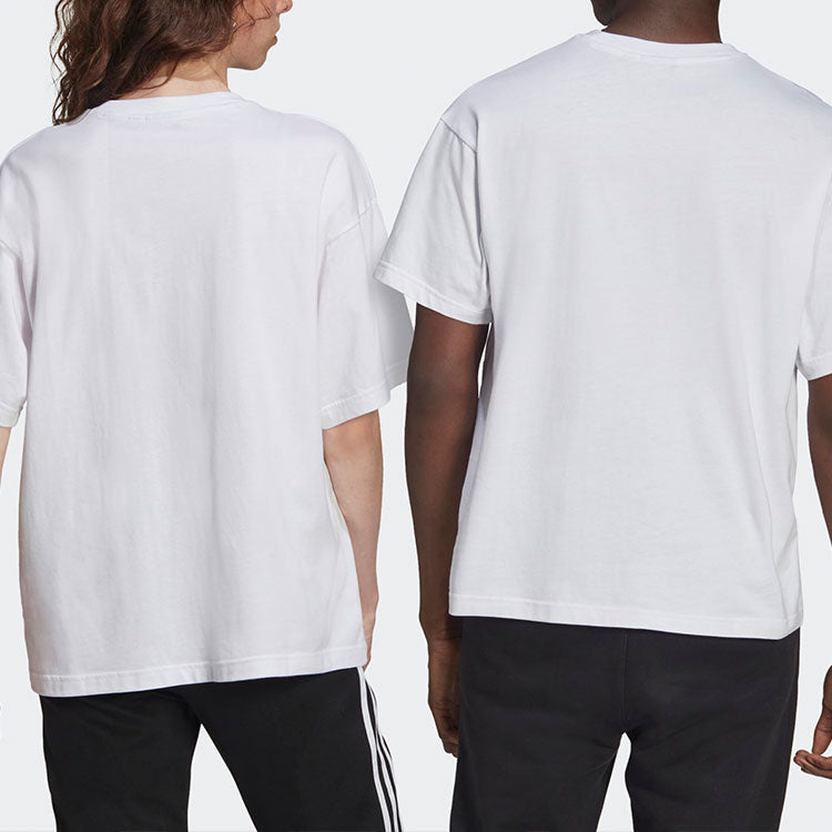 adidas originals Love Unites Tre Casual Breathable Fabric Multi-Color Logo Sport Short Sleeve White HE2519