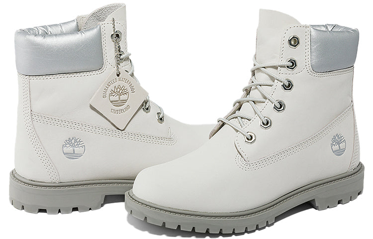 (WMNS) Timberland Heritage 6 Inch Boots 'White Nubuck and Silver' A5MA8143