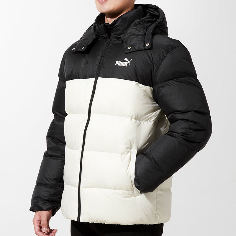 PUMA Detachable Hoodie Down Jacket 'White Black' 534937-73
