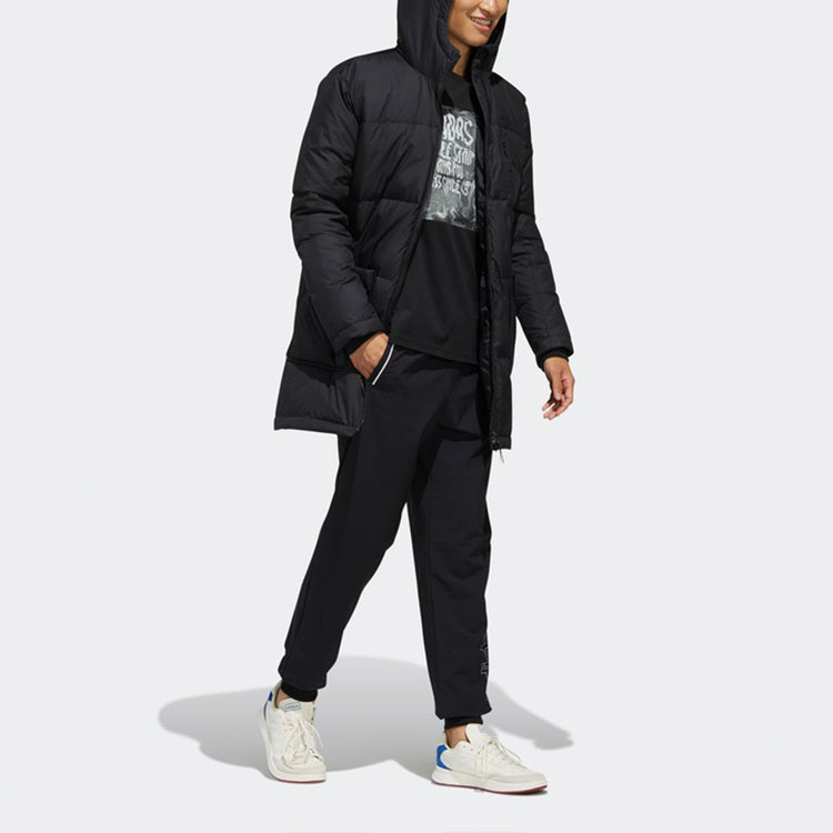 adidas neo Casual hooded Stay Warm Down Jacket Black FK9948