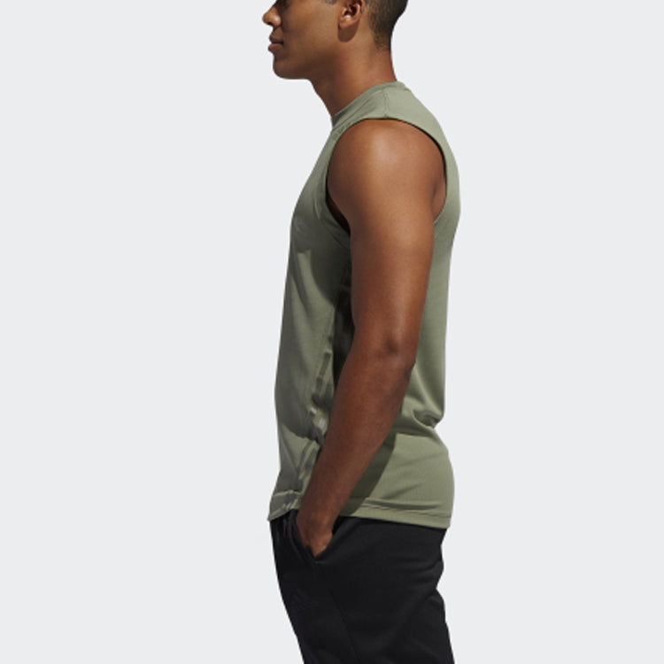 adidas Solid Color Training Sports Vest Green FJ6124