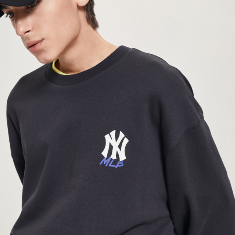 MLB New York Yankees Logo Printing Long-Sleeve Fleece Unisex Black 31MT04941-50L