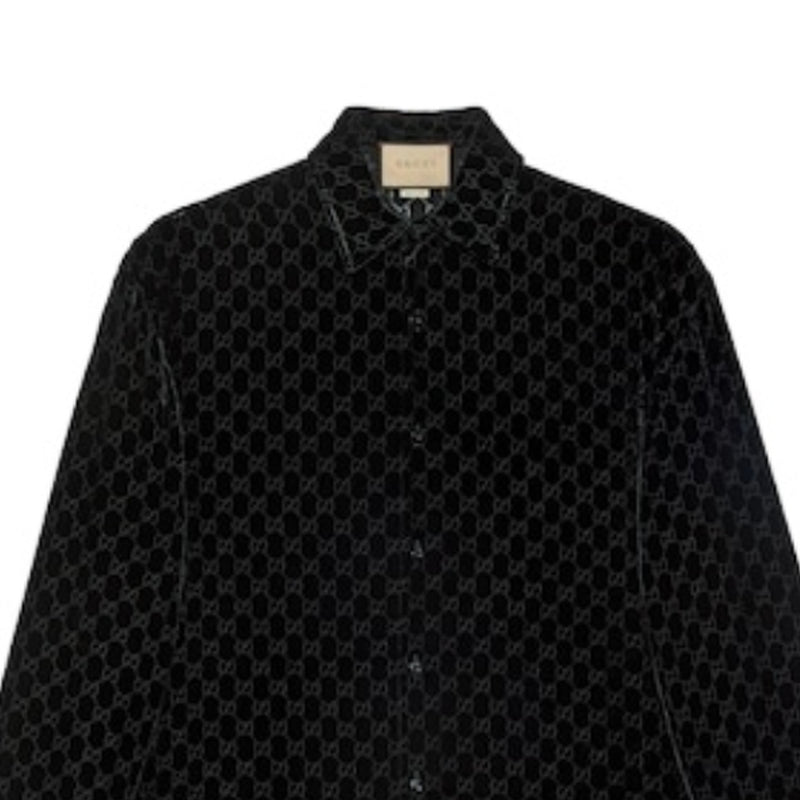 Gucci GG Velvet Oversized Shirt 'Black' 770263-ZAHGE-1000
