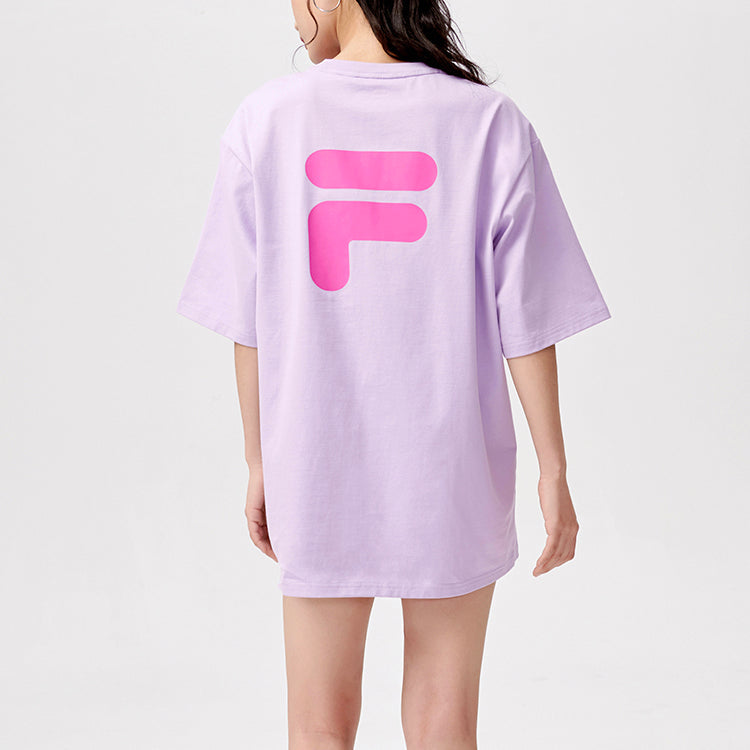 Fila FUSION Casual Sports Round Neck Short Sleeve Couple Style Purple T11U126110F-VT