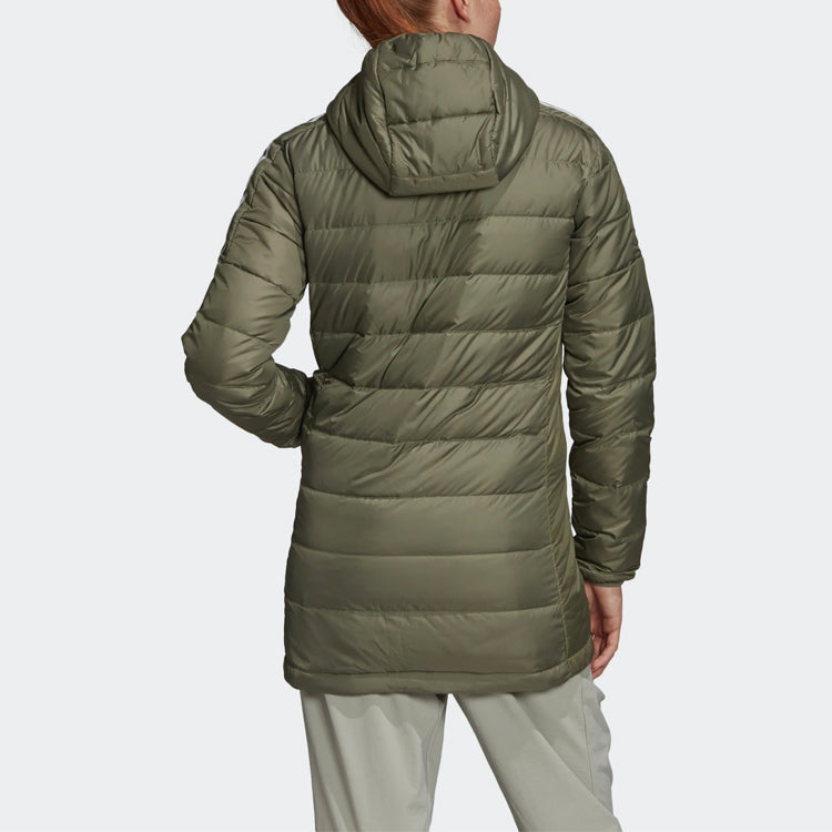 (WMNS) adidas Light Down Hooded Parka 'Legacy Green' GH4591