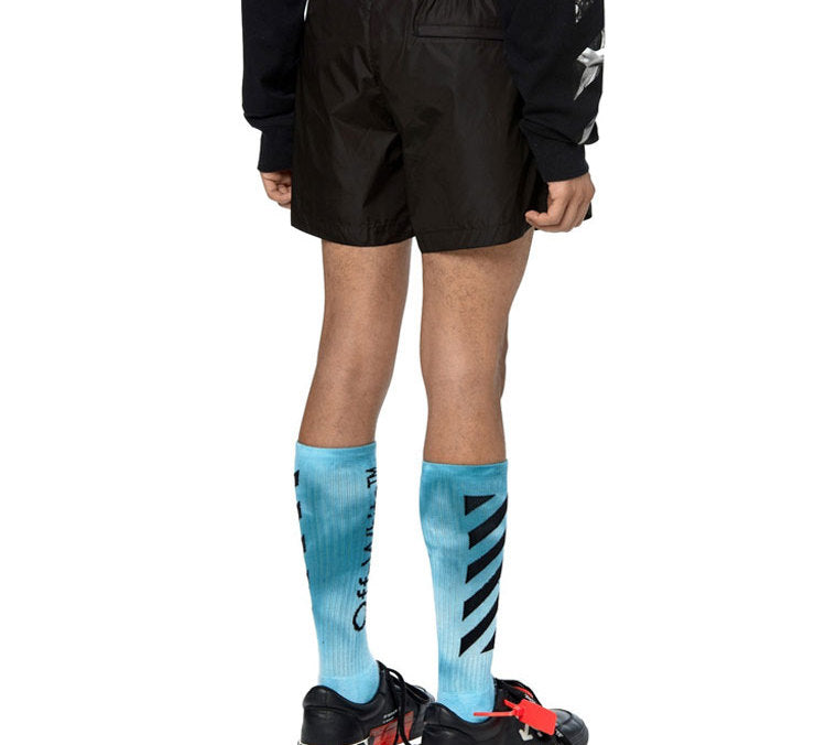 Off-White Logo Rubber Street Shorts Black OMFA003S20A230211001
