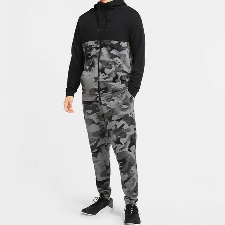 Nike Dri-FIT Fleece Training Camouflage Long Pants Men Black/Grey CU6201-010