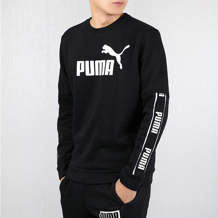 PUMA Fleece Lined Stay Warm Casual Sports Round Neck Pullover Black 580429-01