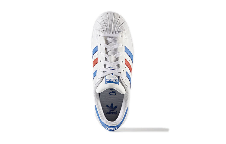 (GS) adidas originals Superstar J Sneakers White/Blue/Red BB0354