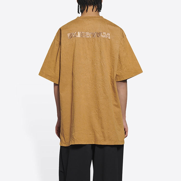Balenciaga Logo T-Shirt Medium Fit 'Beige' 612966TLVB39504