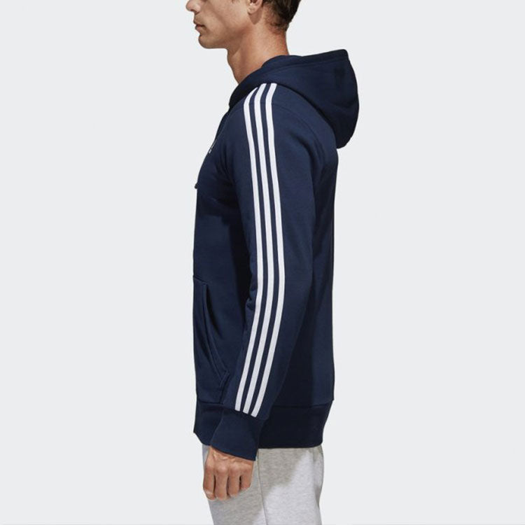 adidas Stripe logo Sports Hooded Jacket Blue S98787