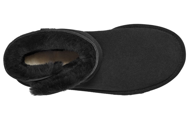 (WMNS) UGG Mini Bailey Graphic Logo Strap Boots 'Black' 1137073-BLK