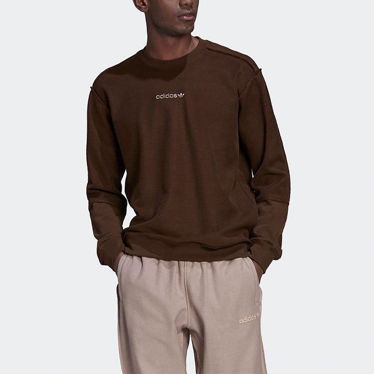 Men's adidas originals Sports Round Neck Pullover Brown HP0437