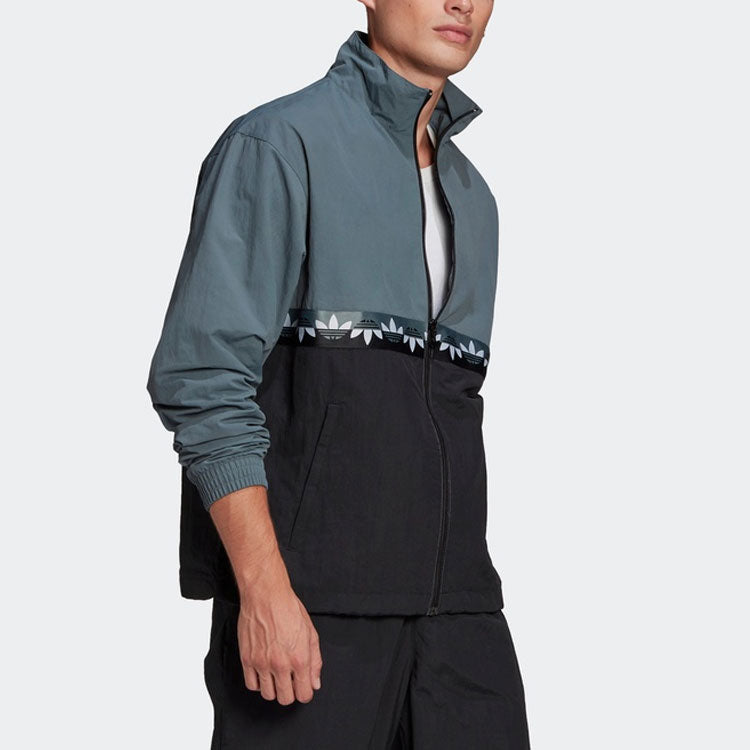 adidas originals Adicolour Sliced Trefoil Track Jacket Men's Black/Blue GN3438