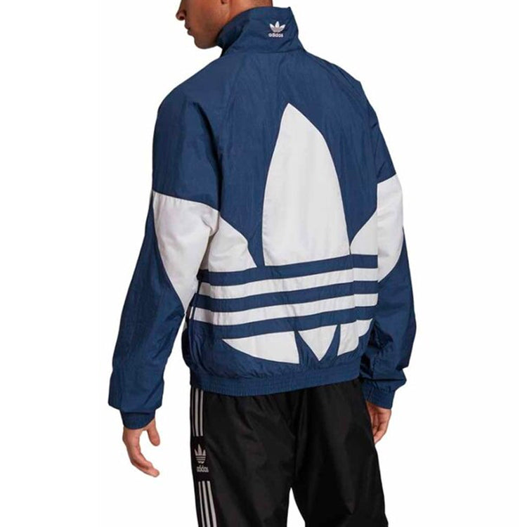 adidas originals Large logo Zipper Sports Jacket Blue FM9894