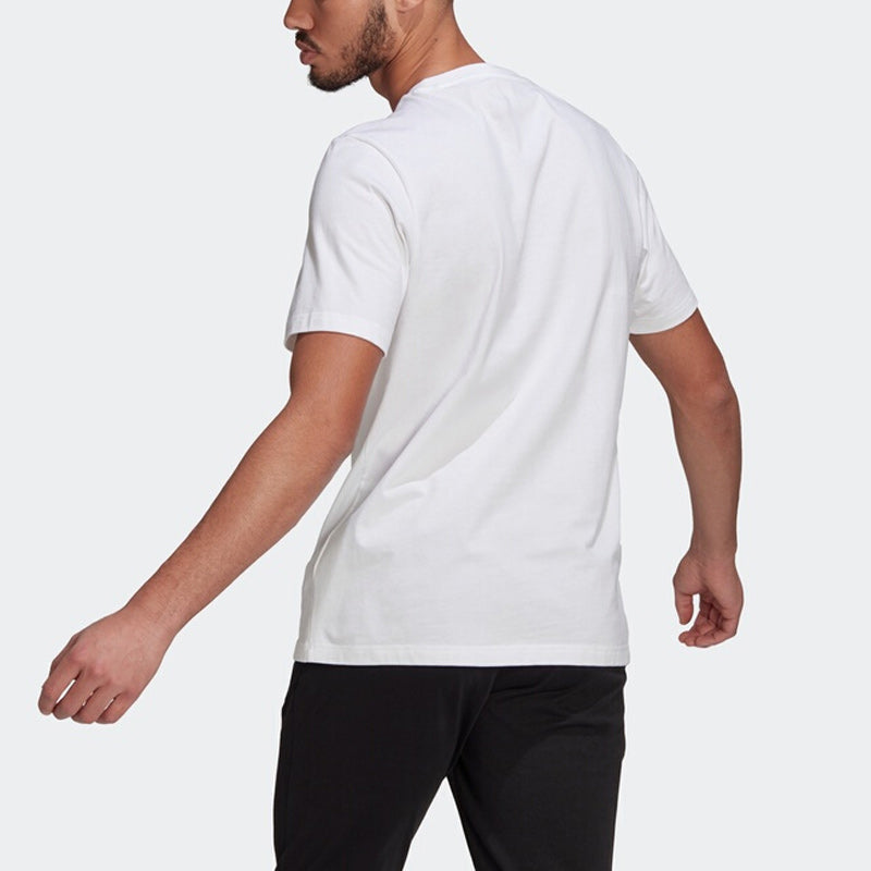 adidas Printed Big Logo Essentials Tee Short Sleeve Men's White GK9121
