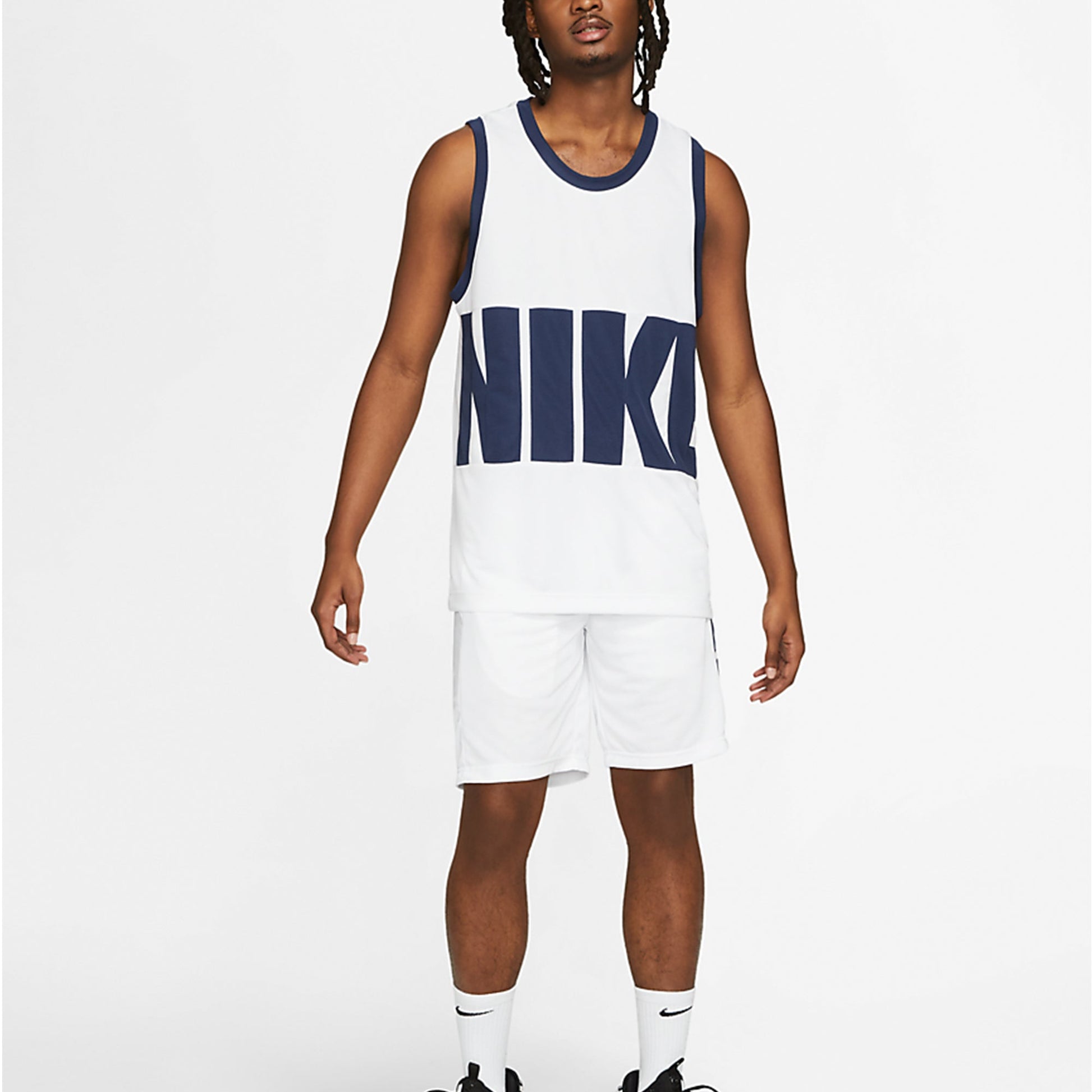 Nike Letter Big Logo Sports Basketball Vest Men's White DA1042-100