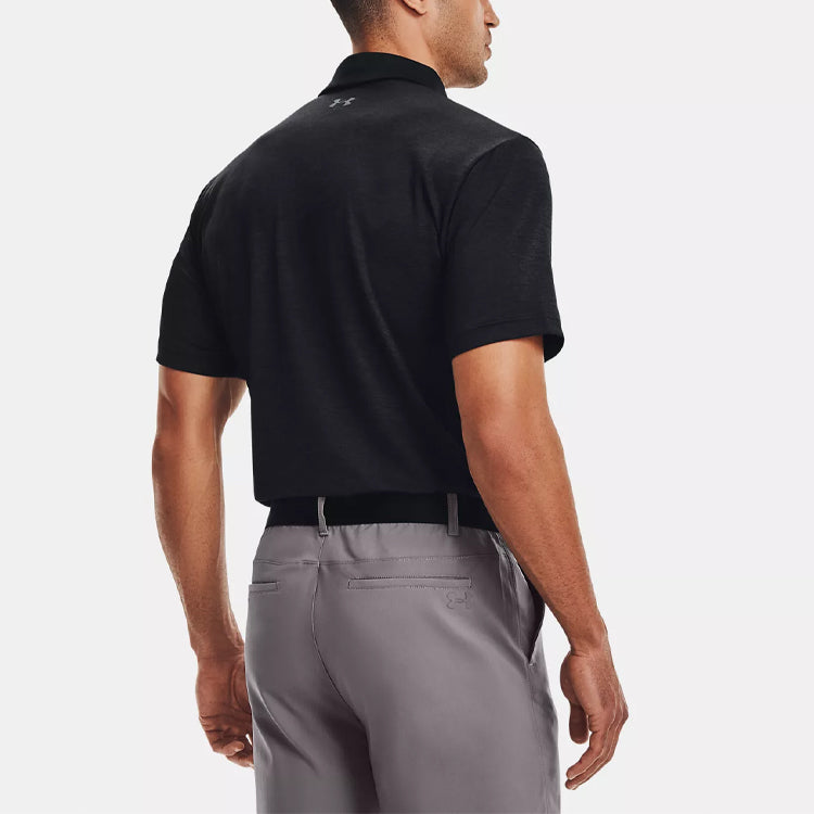 Men's Under Armour Playoff Golf Sports Thin and light Breathable Loose Short Sleeve Polo Shirt Black 1351131-001