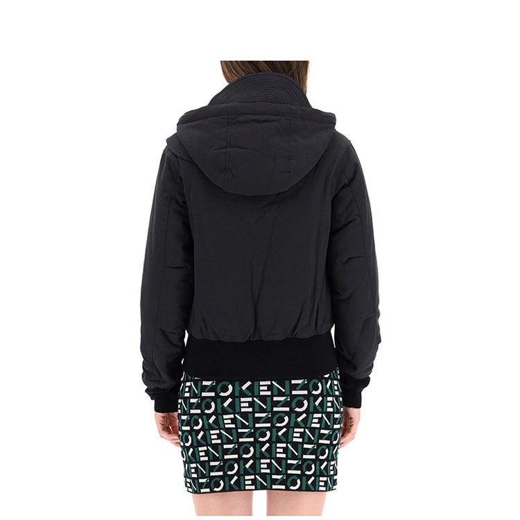 KENZO Solid Color Multiple Pockets Hooded Jacket Black FA62OU068562-99